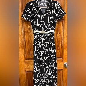 SHEIN black and white long dress without belt,size small